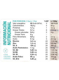 Barras de Cereal con Cacao sabor Chocolate, Semillas y Stevia x 20u - TRINI SA TIENDA