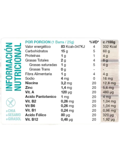 Barras de Cereal sabor Durazno, Semillas y Stevia x 20u - TRINI SA TIENDA