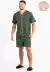 Pijama Masculino Americano com Botões Blusa e Short Verde Militar | PJMA1 - comprar online