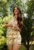 Pijama Americano Estampado Curto Laranja Verão I PIJEST18 - Levezza Pijamas