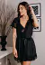 Kit Camisola Amamentação Confort & Lux + Robe Luxury Rendado Preto | CRB1 - Levezza Pijamas