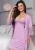 Kit Camisola Amamentação Confort & Lux + Robe Luxury Rendado Preto | CRB1 - Levezza Pijamas