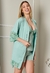 Imagem do Kit Baby Doll Slim Line + Robe Slim Line Detalhes em Renda Aquamarine | SRA1