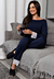 Pijama Amamentação Soft Fluffy Marinho Com Renda Branca | PAS1 - comprar online