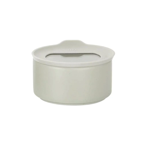 Pote Redondo de cerâmica - Tampa de Vidro - 200ml - Neoflam - FIKA ONE - Cor Branco - comprar online