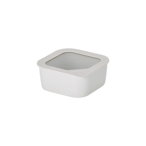 Pote Quadrado de cerâmica - Tampa de Vidro - 650ml - Neoflam - FIKA ONE - Cor Branco - comprar online