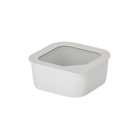 Pote Quadrado de cerâmica - Tampa de Vidro - 900ml - Neoflam - FIKA ONE - Cor Branco - comprar online