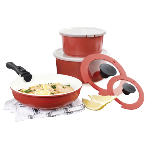 conjunto de panela cerâmica midas plus fundo branco