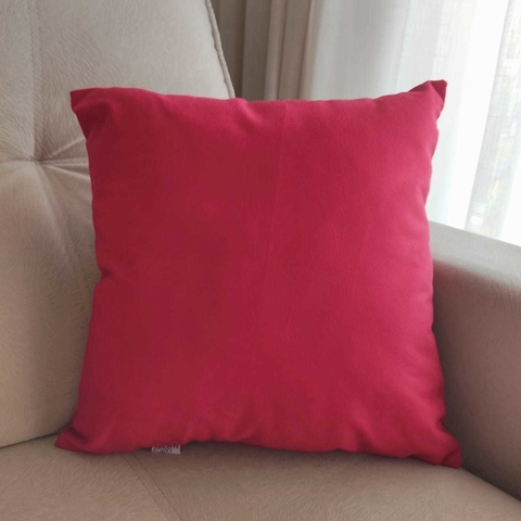 CAPA ALMOFADA VELUDO VERMELHA