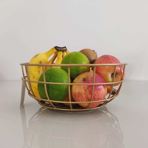 CENTRO DE MESA, FRUTEIRA EM METAL TAM. P