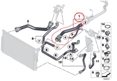 MANGUEIRA SUPERIOR RADIADOR BMW 114i 116i F20 F21 2010 2011 2012 2013 2014 2015 2016 - loja online