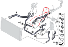 MANGUEIRA SUPERIOR RADIADOR BMW 118i 120i F20 F21 2010 2011 2012 2013 2014 2015 2016 - loja online