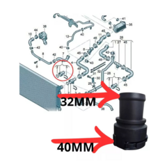 CONEXÃO FLANGE SUPERIOR RADIADOR VW GOLF 2.0 2003 A 2007 - loja online