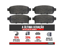 PASTILHA FREIO TRASEIRA CERAMICA CRUZE 1.8 2012 Á 2016 - comprar online