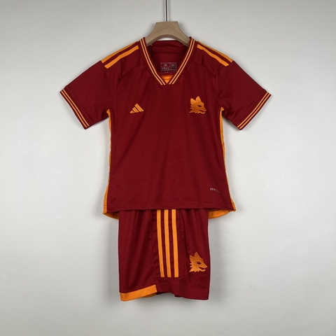 Conjunto AS Roma Titular 23/24 - infantil - Torcedor - Adidas