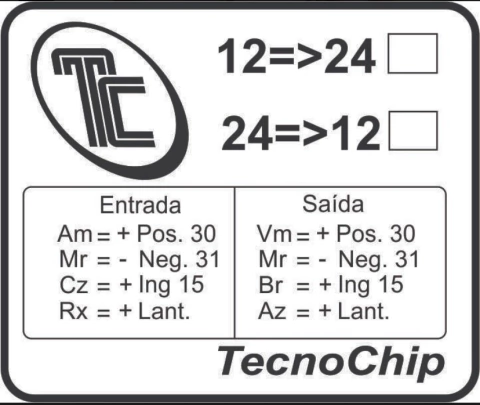 REGULADOR DE TENSAO DE 24V / 12V TC016
