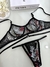 Imagem do Conjunto de Tule Mayara Preto com Vermelho e Branco