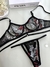Conjunto de Tule Mayara Preto com Vermelho e Branco