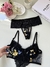 Conjunto de Tule Bordado Luana Preto com Azul com Dourado - loja online