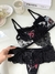 Conjunto de Tule Bordado Luana Preto com Branco e Vermelho na internet