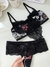 Conjunto de Tule Bordado Luana Preto com Branco e Vermelho - comprar online