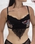 Imagem do Conjunto de Tule Bordado Luana Preto com Branco e Vermelho