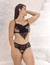 Conjunto de Tule Bordado Luana Preto com Branco e Vermelho