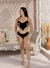 Conjunto de Tule Bordado Luana Preto com Azul com Dourado