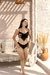 Conjunto de Tule Bordado Luana Preto com Azul com Dourado - comprar online