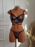 Imagem do Conjunto de Tule Mayara Preto com Azul e Vermelho