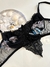 Conjunto de Tule Bordado Luana Preto com Azul Turquesa com Branco - comprar online