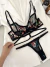 Conjunto de Tule Mayara Preto com Verde e Vermelho - Rendere - Atacado Moda Intima