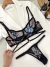Conjunto de Tule Mayara Preto com Azul e Vermelho - Rendere - Atacado Moda Intima