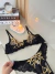 Conjunto Zara Tule Bordado com Renda Preto com Dourado - loja online
