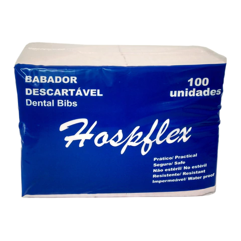 Babador Descartável Dental Bibs - Branco c/ 100 unidades