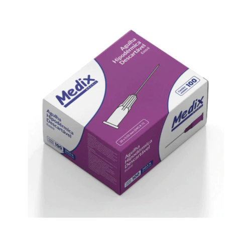 Agulha Hipodérmica Descartável 20x0,55MM (24Gx3/4) - Caixa com 100 unidades