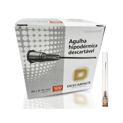 Agulha HiPodérmica Descartável 30 X 0,70 Mm Descarpack 100uni