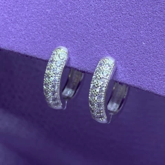Argola Cravejado Duplo - 12mm