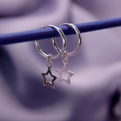 Argola Pingente Estrela Vazada