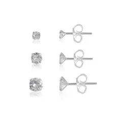 Trio de zircônias redondas