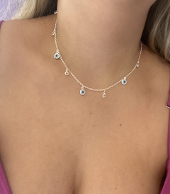 Choker olho grego com zircônias na internet