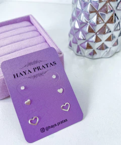 Trio corações com zircônia - comprar online