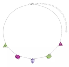 Choker pedras coloridas