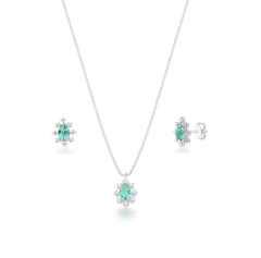 Conjunto cravejado turmalina
