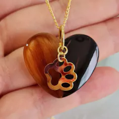 Pingente coração maciço de pelinhos (Corrente não inclusa) - comprar online