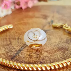 Berloque coração desenhado com cabelo - loja online