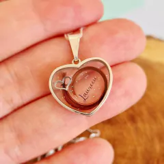 Moldura Coração Prata 925 2cm