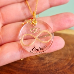 Pingente redondo infinito amor
