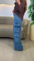 Calça Jeans Wide Leg Cargo - Auritta Moda Feminina