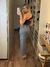 Saia Midi Jeans Estonada Zíper - loja online